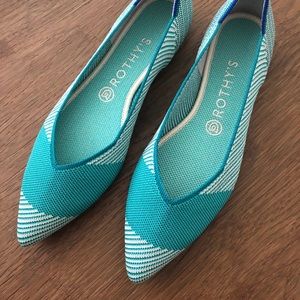 Rothy’s Teal Pointed Flat 9.5 NIB